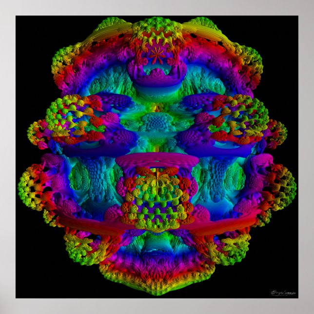 Poster Mandelbulb avec coloration normale (Devant)