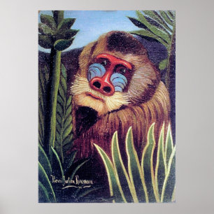Poster "Mandrill in the Jungle" de Rousseau (vers 1909)