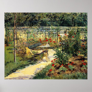 Poster Manet - banc (mon jardin), 1881