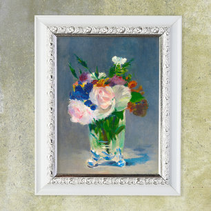 Poster Manet Fleurs dans un vase en cristal