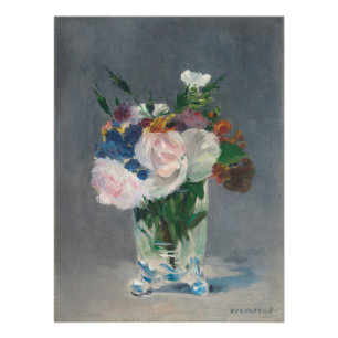 Poster Manet   Flowers dans un vase crystal, c.1882
