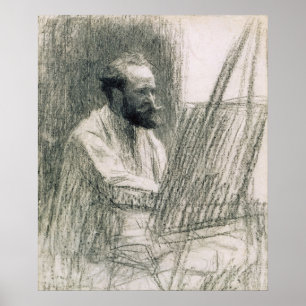 Poster Manet   Portrait d'Edouard Manet à son Easel