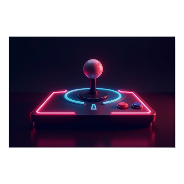 Poster Manette d'Arcade Neon (Devant)