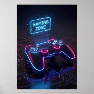 Poster Manette de jeu Cyberpunk