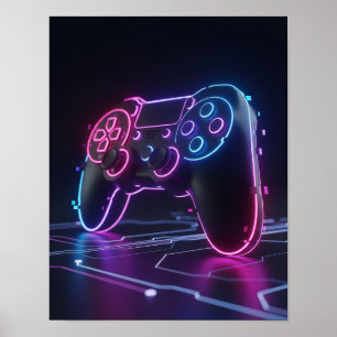 Poster Manette de jeu Cyberpunk