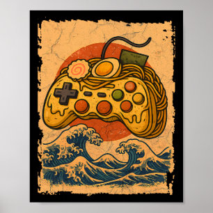 Poster Manette de jeu vidéo Ramen 
