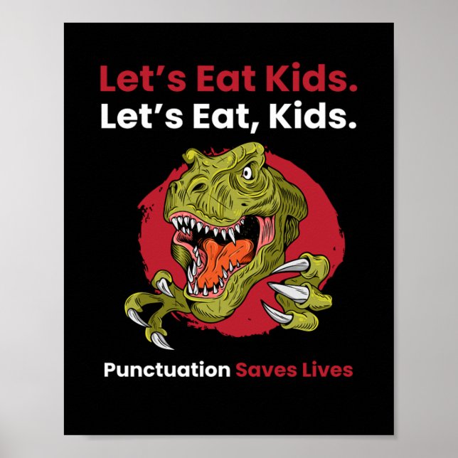 Poster Mangeons Ponctuation Enfants Sauve des vies (Devant)