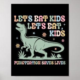 Poster Mangeons Ponctuation Enfants Saves Vies Grammaire 