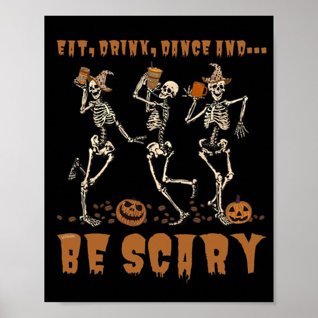 Poster MANGER, BOIRE, DANSER... ET SOYEZ CRAINTE drôle ha (Devant)