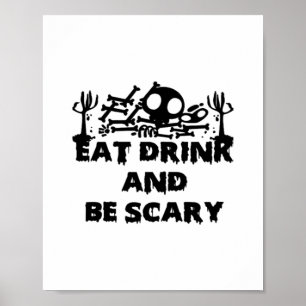 Poster Manger Boire Et Être Drôle Design Créatif Graphiqu