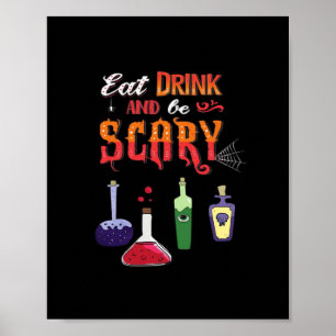 Poster Manger, boire et être effrayant Art Vintage