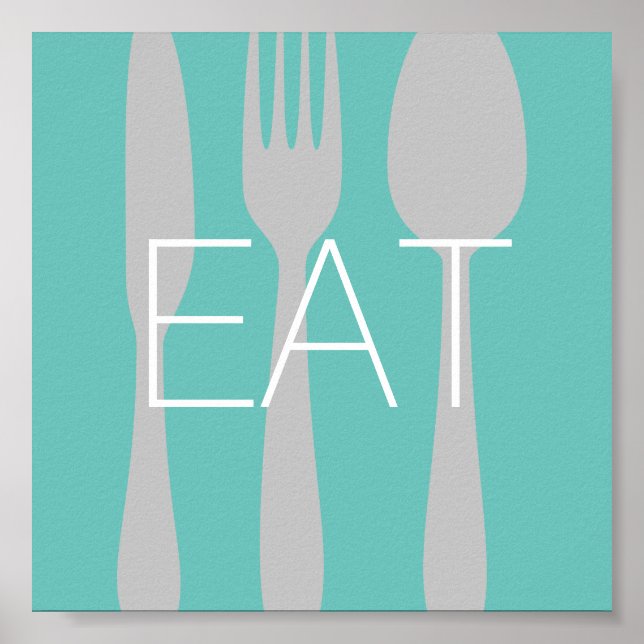 Poster manger cuisine citation mot art moderne (Devant)