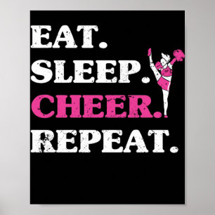 Poster Manger Dormir Cheer Répéter Pom-pom girl Fan Lover