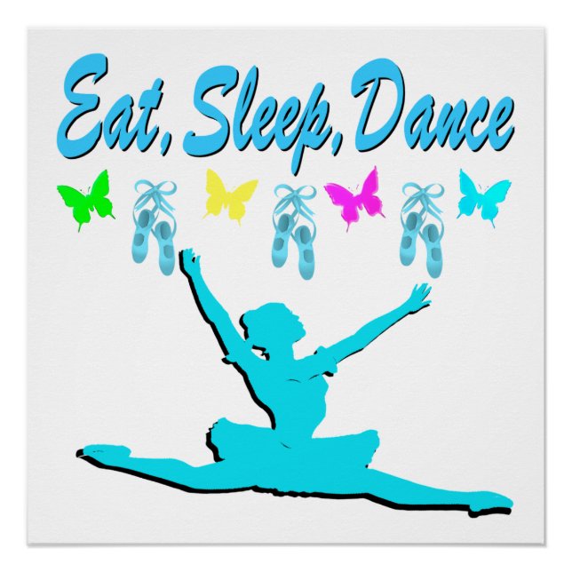 POSTER MANGER, DORMIR, DANSE BALLERINA DESIGN (Devant)