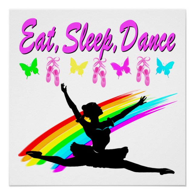 POSTER MANGER, DORMIR, DANSE BALLERINA DESIGN (Devant)