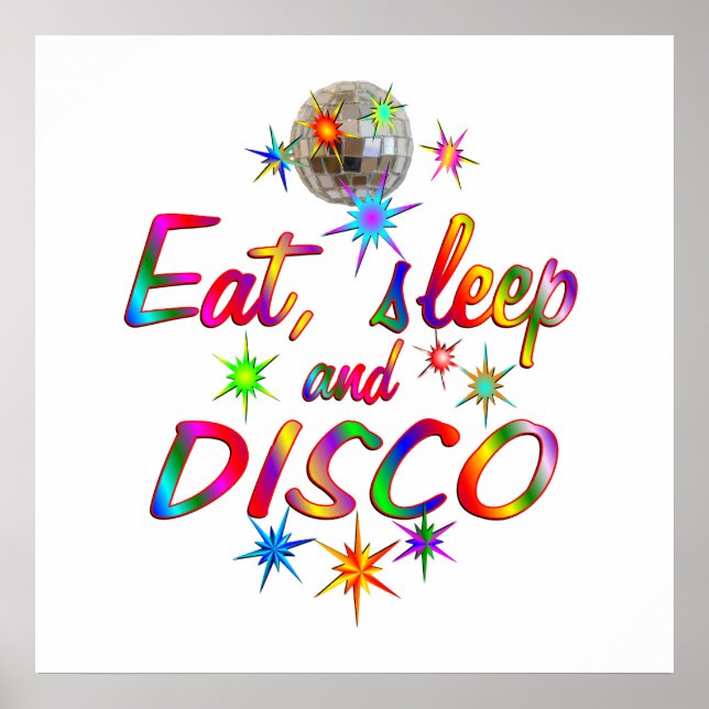 Poster Manger, dormir et disco (Devant)