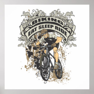 Poster Manger, Dormir, Faire Du Vélo