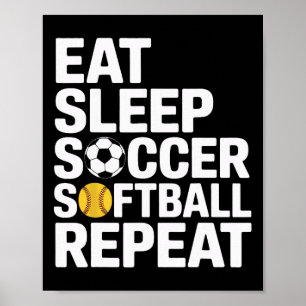 Poster Manger Dormir Football En Douceur Répéter Les Aman