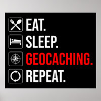 Manger. Dormir. Géocaching. Recommencer