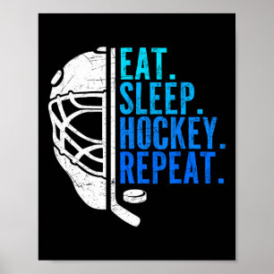 Poster Manger Dormir Hockey Répéter Drôles de garçons Jou