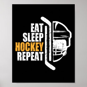 Poster Manger Dormir Hockey Répéter Noël Pour Adolescent 