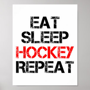 Poster Manger Dormir Hockey Répéter Patinoire Extérieur C