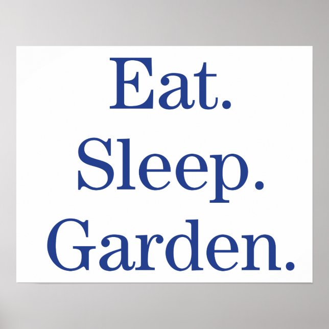 Poster Manger. Dormir. Jardin. (Devant)