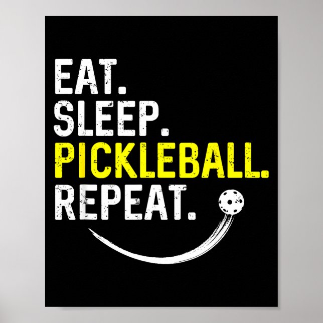 Poster Manger dormir pickleball répéter  (Devant)