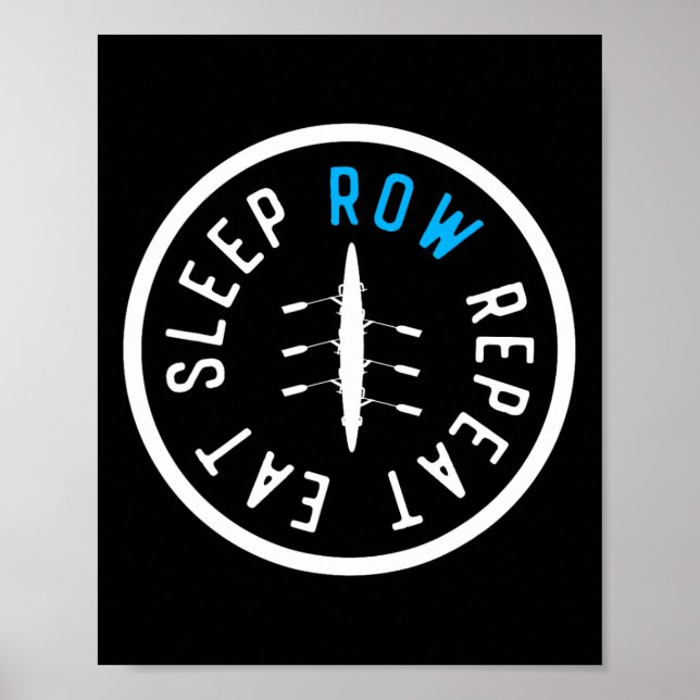 Poster Manger Dormir Ramer Répéter Équipage Équipe D'avir (Devant)