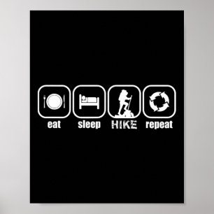 Poster Manger, Dormir, Randonnée, Répéter - Drôle de Rand