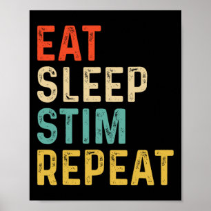 Poster Manger Dormir Stim Répéter Autisme Sensibilisation