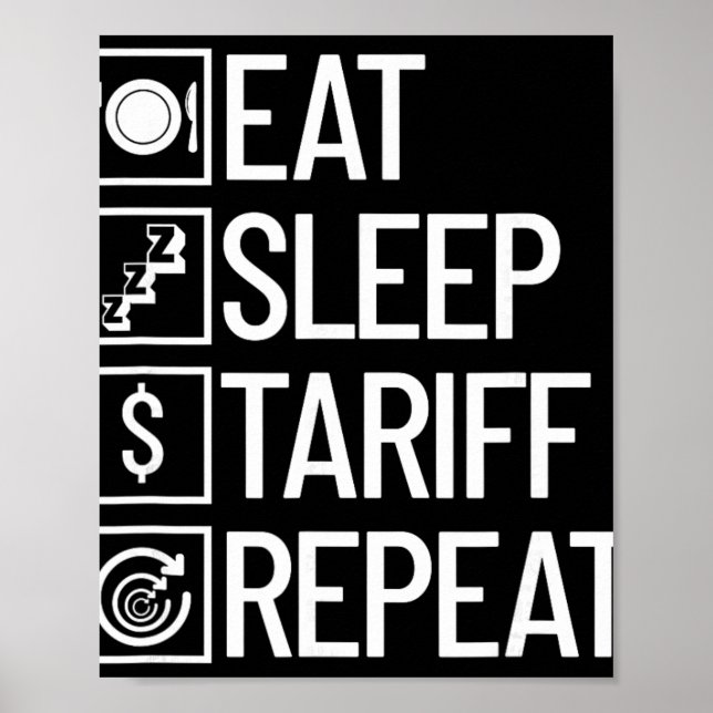Poster Manger Dormir Tarif Répéter Drôle Tarif Trump  (Devant)