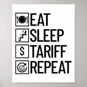 Poster Manger Dormir Tarif Répéter Drôle Trump Tarif _1 