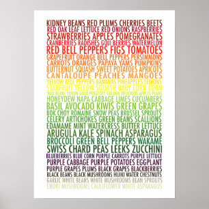 Poster Manger sainement Arc-en-ciel Fruits et légumes Tex