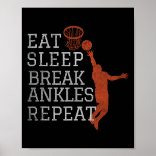 Poster Manger Sleep Break Ankles Répéter Bysketbyll Fun