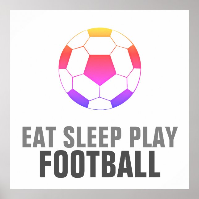 Poster Manger Sleep Jouer Football Football Football Uniq (Devant)