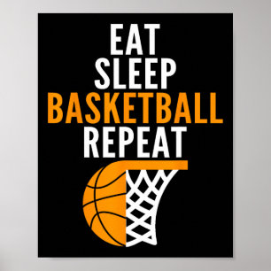 Poster manger sommeil basketball répétition joueurs de ba