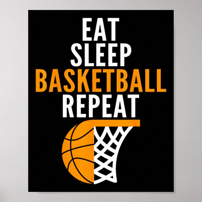 Poster manger sommeil basketball répétition joueurs de ba (Devant)