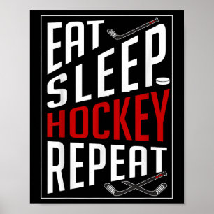 Poster Manger Sommeil Hockey Répéter Terrain Joueurs de h