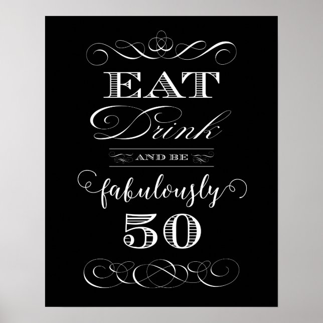 Poster Mangez Boire et être fabulé Cinquante Anniversaire (Devant)