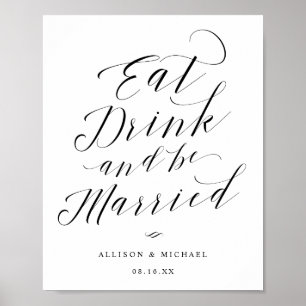 Poster Mangez boire et être marié Script Panneau de récep