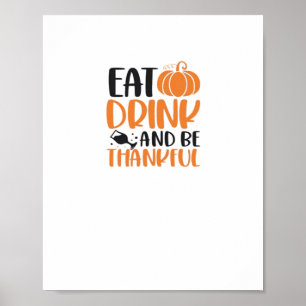 Poster Mangez Boire Et Soyez Effrayant Minimal Nettoyer