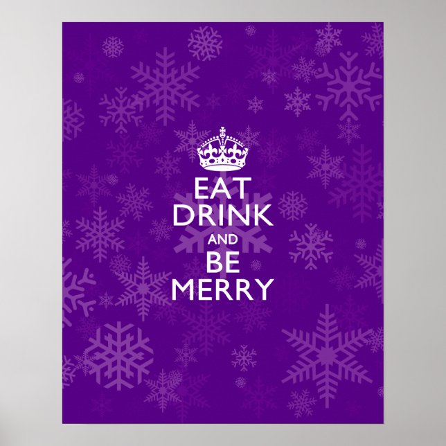 Poster Mangez Boire Et Soyez Joyeux Sur Purple Gardez Le  (Devant)