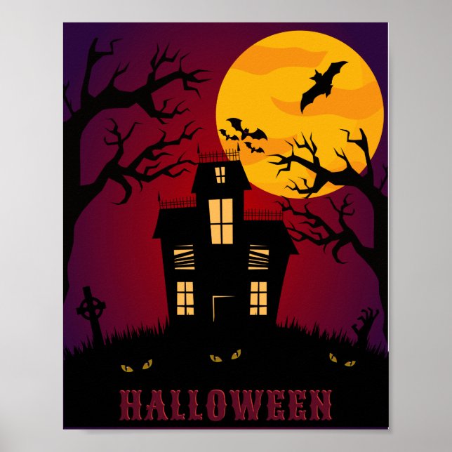 Poster Mangez, buvez et soyez effrayant Halloween (Devant)