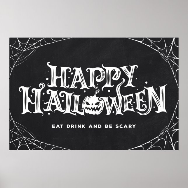 Poster Mangez, buvez et soyez effrayant Halloween (Devant)
