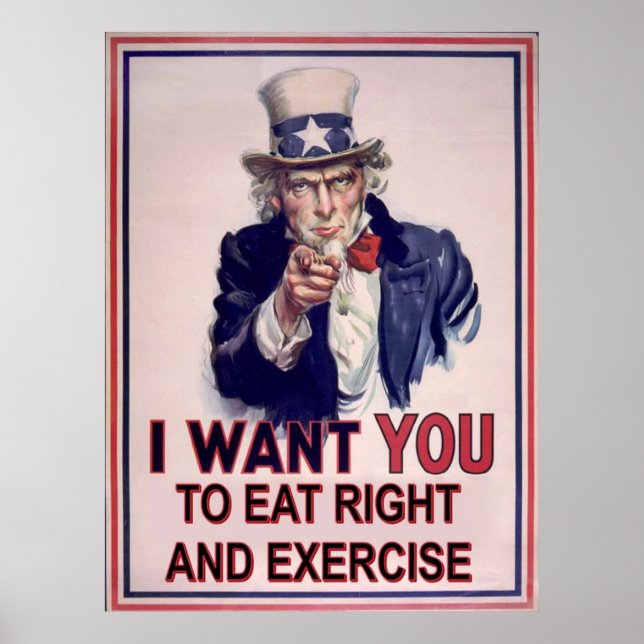 Poster Mangez Droit Et Faites De L'Exercice (Devant)