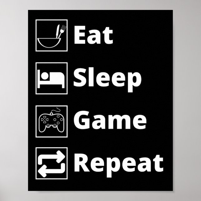 Poster Mangez la répétition du jeu de veille (Devant)