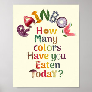 Poster Mangez l'arc-en-ciel tous les jours - Nutrition et