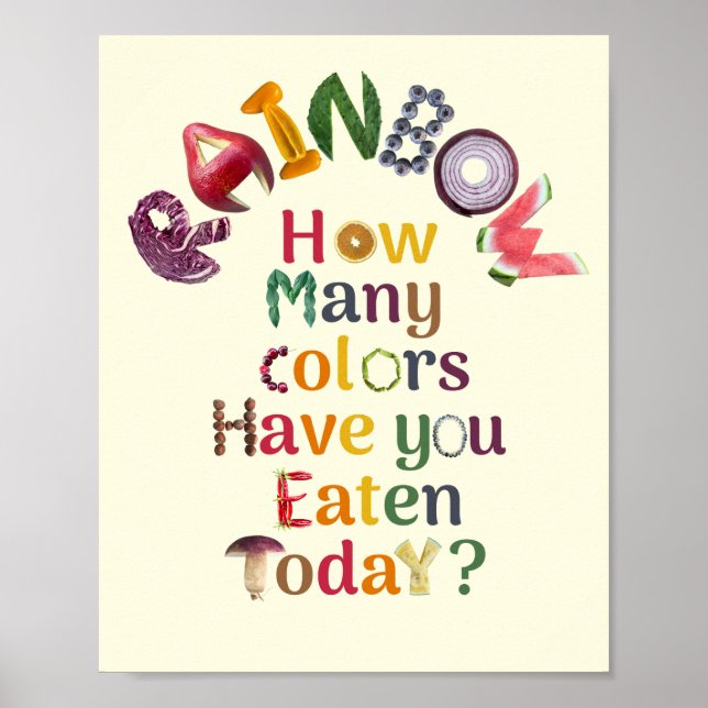 Poster Mangez l'arc-en-ciel tous les jours - Nutrition et (Devant)