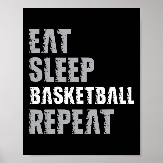 Poster Mangez Le Basket-Ball Dormir Répétez Noël Pour L'A (Devant)